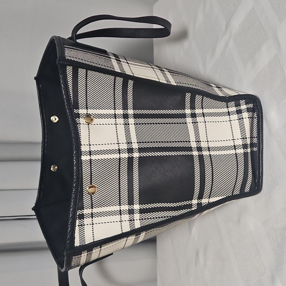 Talbots Plaid Oversized Commuter/Work Tote - Picture 6 of 11